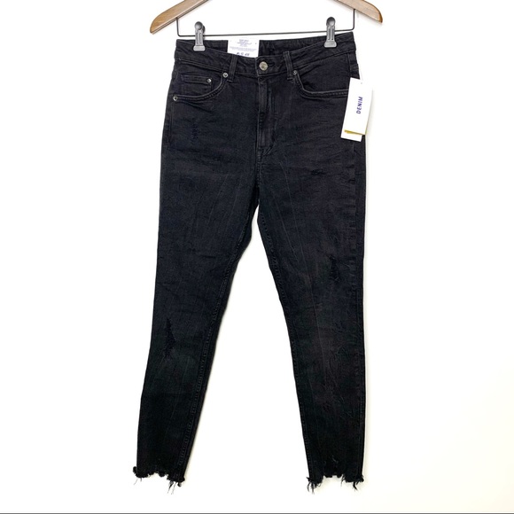 H&M Denim - H&M Black Skinny Ankle High Waist Destroyed Jeans